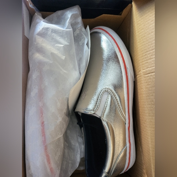 Ralph Lauren Silver Slip-On Loafers - Picture 2 of 4